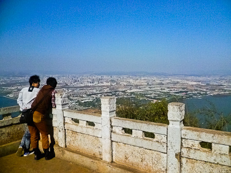 Looking down on Kunming at Lingxu Pavilion
