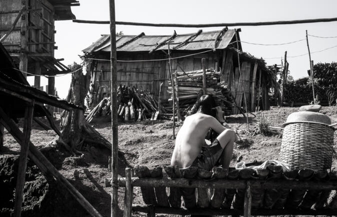 A Hmong woman washes her hair in the remote upland village of Muang Boun Tai in Phongsali Province, Laos (photo credit: Simone Phillips)