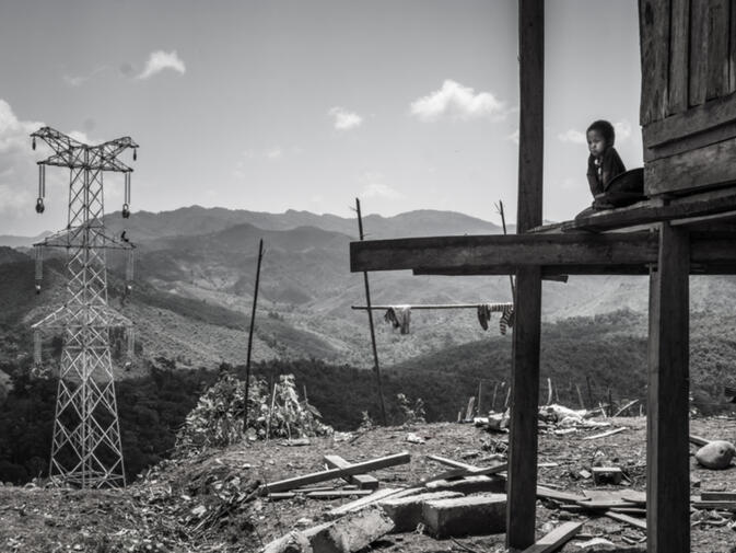 We followed this new power line construction from Na Mor, in Oudomxay Province, all the way to the Ou River. It will ostensibly connect the cascade of seven new dams on the Ou River to the electricity grid of SE Asia (photo credit: Kyle Seewald Hemes)