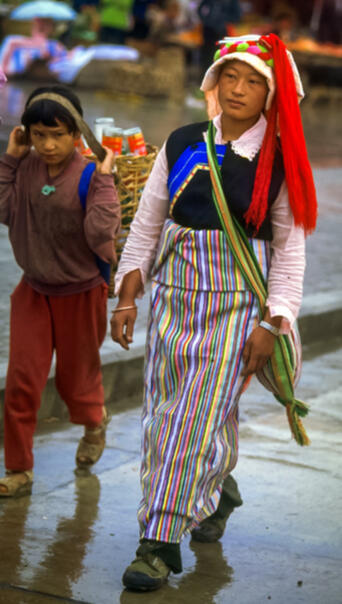 Young Nu woman in traditional dress