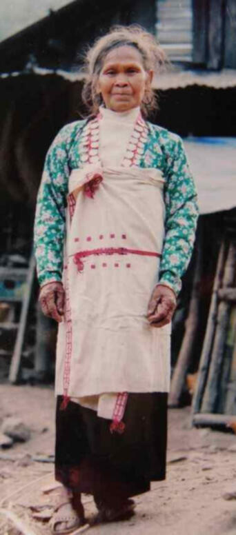 A Mang woman in Yunnan province dressed in traditional clothes