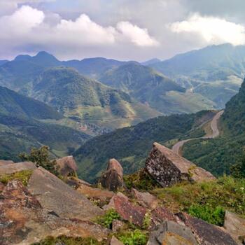 A view of the surrounding countryside from halfway up the mountain (image credit: Philippe Semanaz)