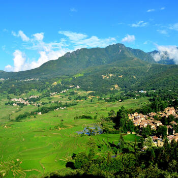 A clear summer day in Yuanyang, southern Yunnan