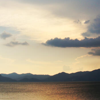 Sunset over Fuxian Lake