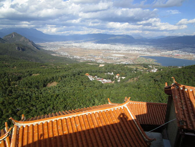 View from upper to lower compound of Wenfeng Temple