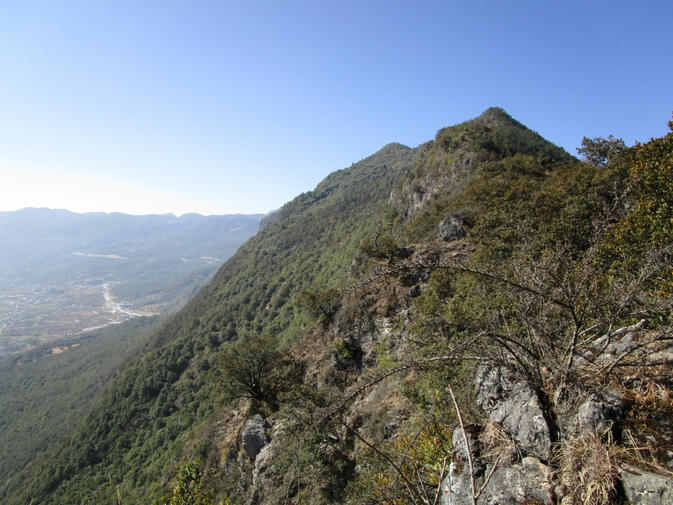 The double summits of Saddle Mountain viewed from north ridge