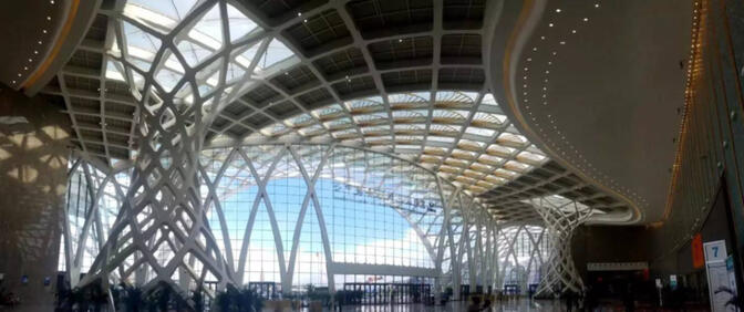 The interior of the Dianchi International Convention and Exhibition Center in Kunming