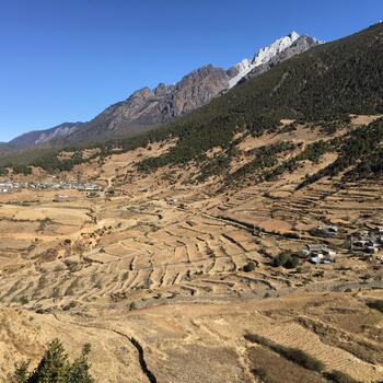 Snowflake Village on the side of Jade Dragon Snow Mountain