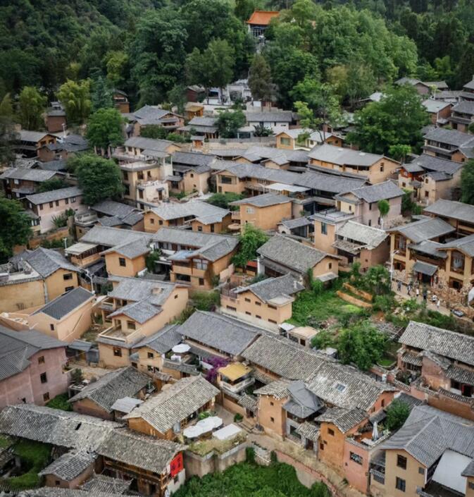 A beautiful view of Leju Village from an aerial perspective