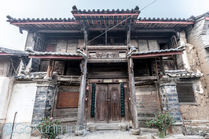 The facade of a 200-year old home in Jianchuan