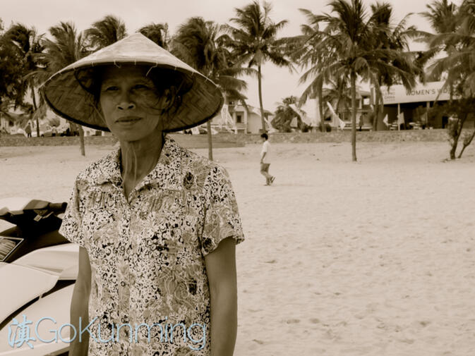 A local woman enjoys the view at Riyuewan
