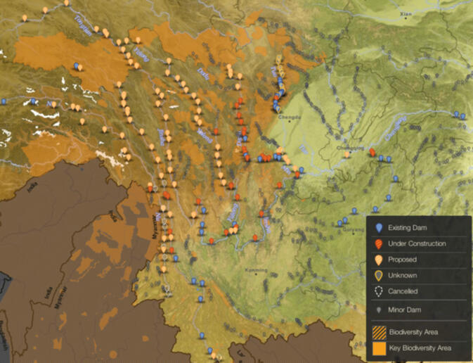 For an interactive version of this map containing dam names and locations, visit The Wilson Center website