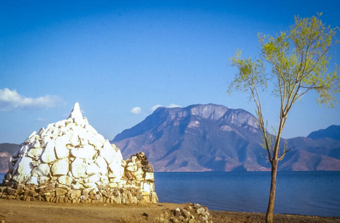 A tsotah on the southern shore of Lugu Lake
